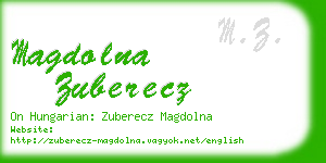 magdolna zuberecz business card